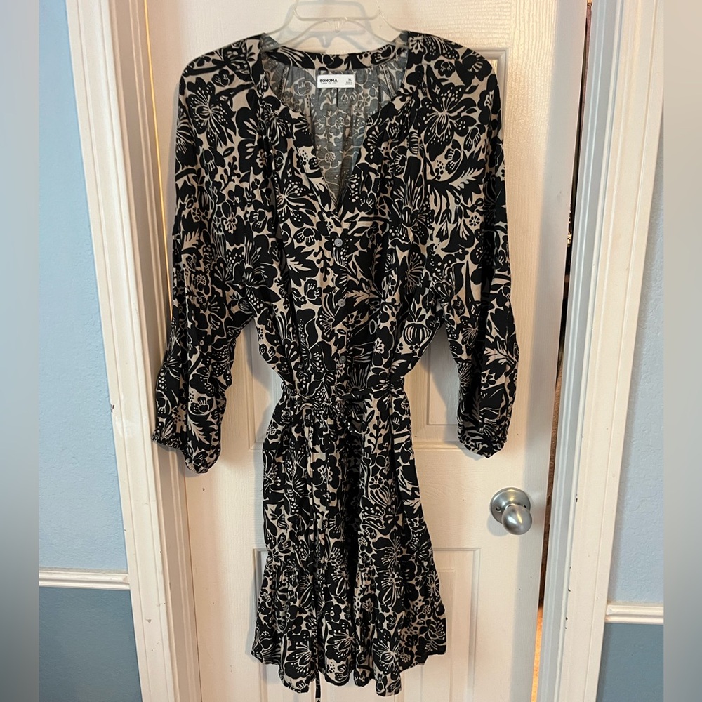 Kohl’s Sonoma Goods for Life Black and White Floral Dress